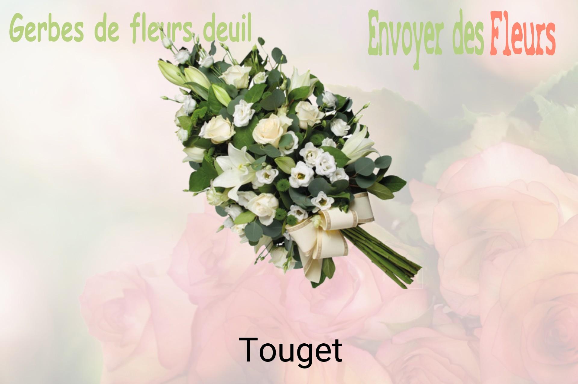 Gerbe de fleurs de deuil livrée à Touget